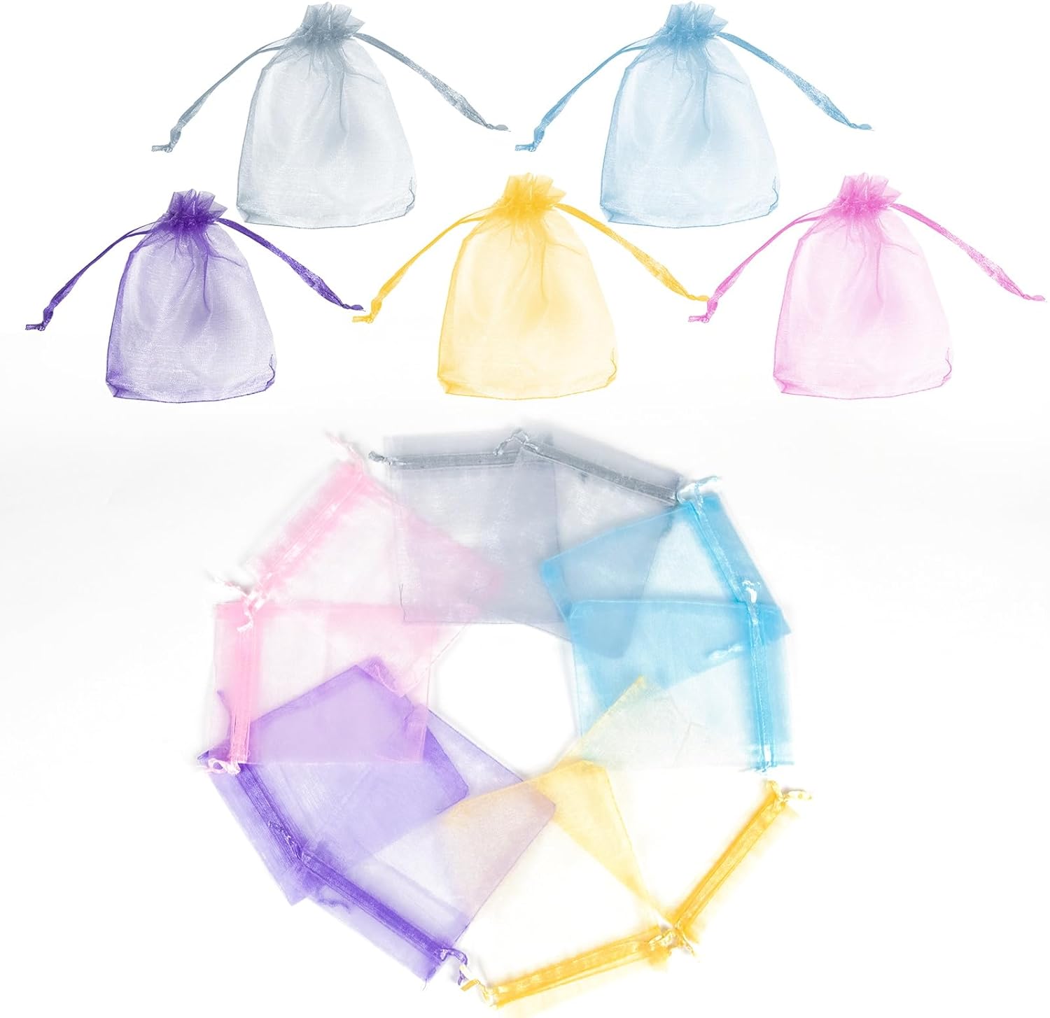 【MA367】パステルオーガンジー巾着<br />★プリント込み:175円~