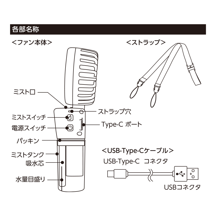 【TC-0009】ポータブルミストUSBファン - 画像 (11)