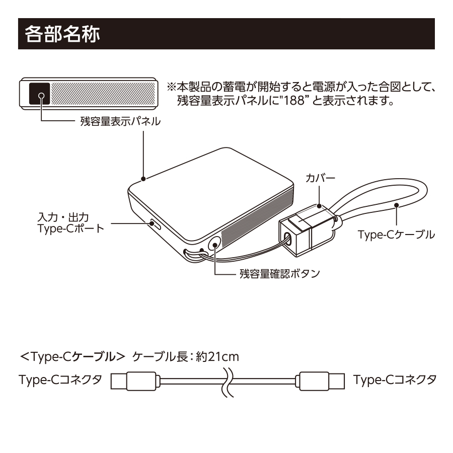 【TE-0033】PD急速充電コードストラップ付モバイルチャージャー5000(全面印刷対応) - 画像 (7)