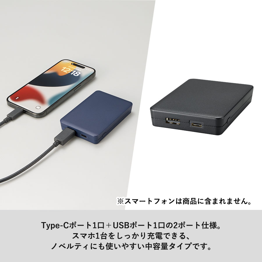 【TE-0035】全面印刷できるモバイルチャージャー4000 スクエア - 画像 (5)