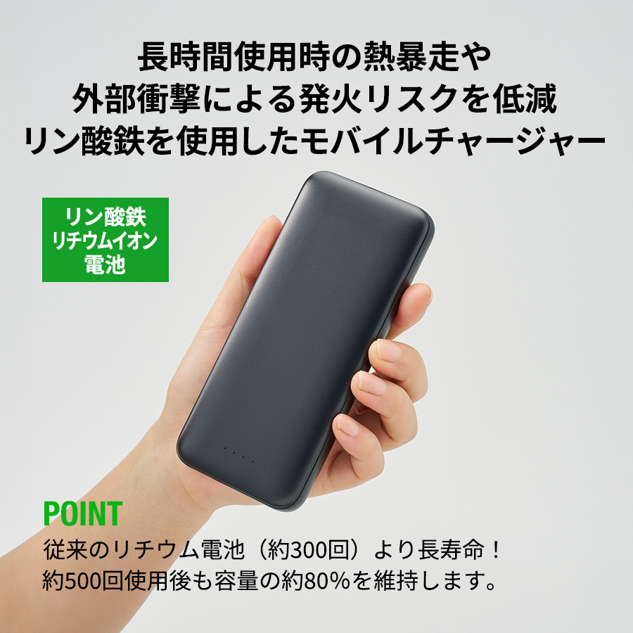 【TE-0054】モバイルチャージャー10000(リン酸鉄使用) - 画像 (5)