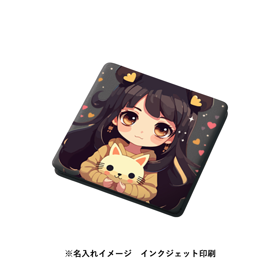 【TM-0076】全面印刷できる合皮コンパクトミラー スクエア(両面対応) - 画像 (6)