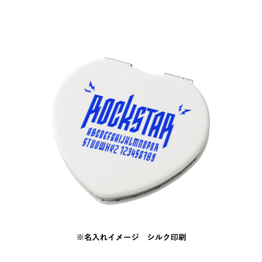 【TM-0077】全面印刷できる合皮コンパクトミラー ハート - 画像 (5)