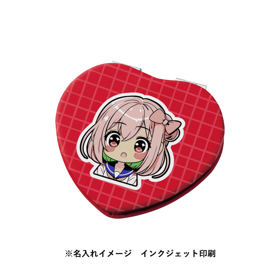 【TM-0077】全面印刷できる合皮コンパクトミラー ハート - 画像 (6)