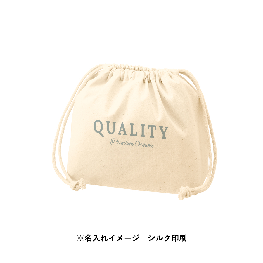 【TP-0017-008】厚手コットンポーチ巾着(M)ナチュラル - 画像 (6)