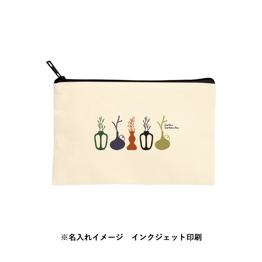 【TR-0822-008】キャンバスフラットポーチ(S) ナチュラル - 画像 (6)