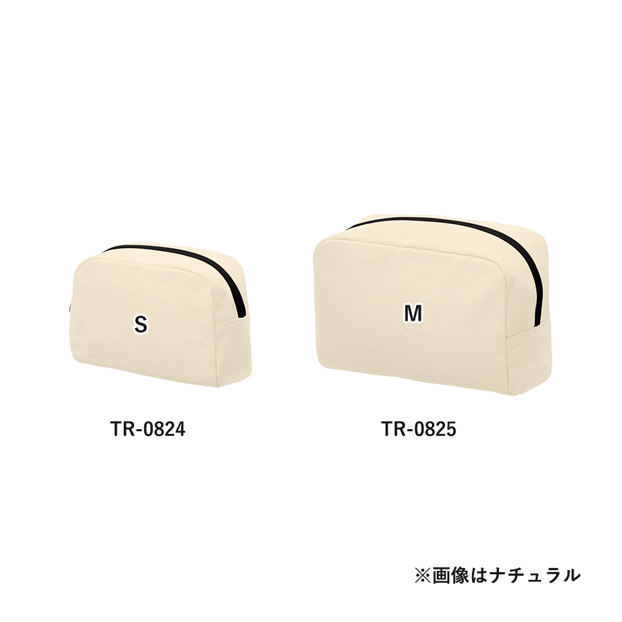 【TR-0824-008】キャンバスファスナーポーチ(S) ナチュラル - 画像 (3)