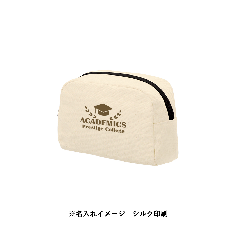 【TR-0824-008】キャンバスファスナーポーチ(S) ナチュラル - 画像 (5)