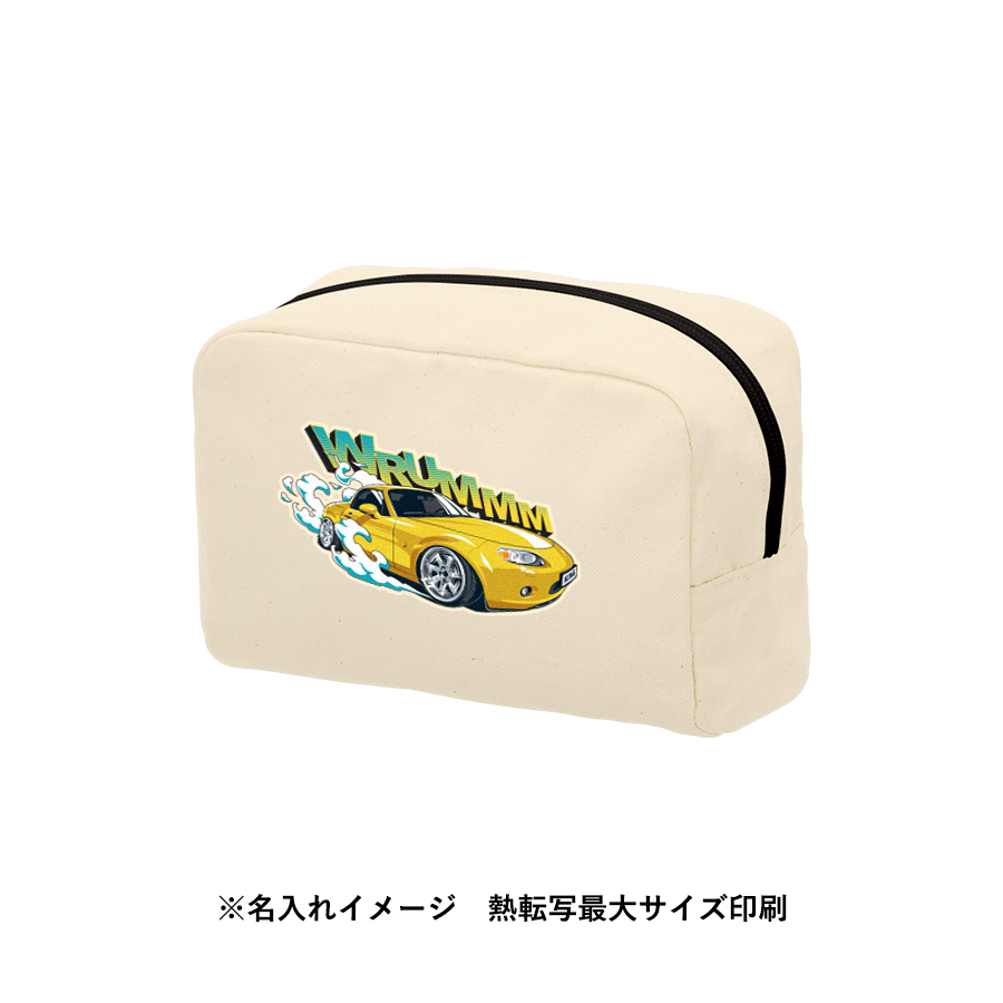 【TR-0825-008】キャンバスファスナーポーチ(M) ナチュラル - 画像 (6)