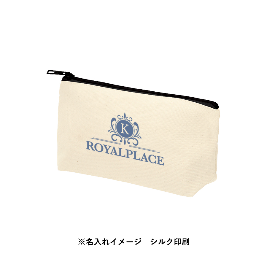 【TR-0826-008】キャンバスベーシックポーチ ナチュラル - 画像 (4)