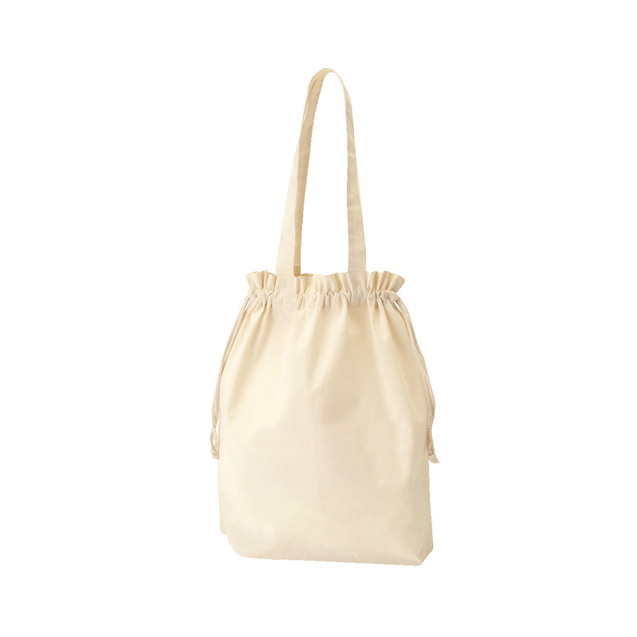 【TR-0872-008】厚手コットンガゼット巾着トート(L) ナチュラル - 画像 (12)