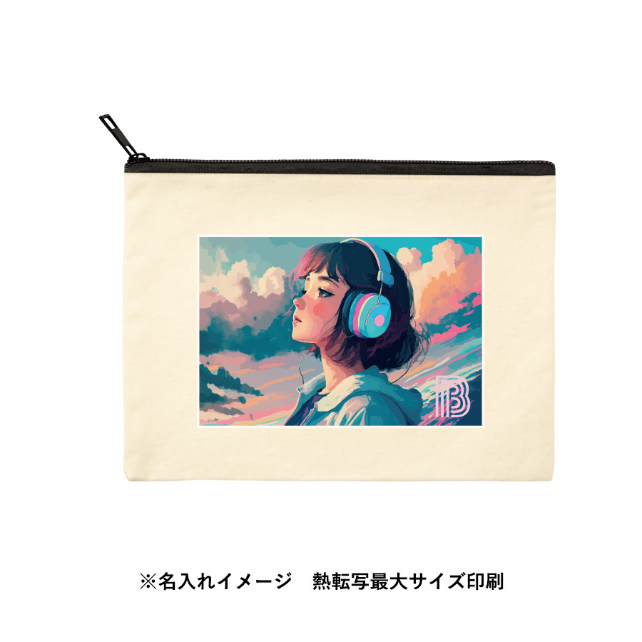 【TR-0895-008】キャンバスフラットポーチ(L) ナチュラル - 画像 (7)