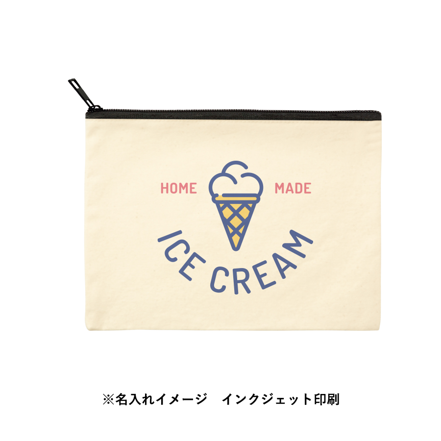 【TR-0895-008】キャンバスフラットポーチ(L) ナチュラル - 画像 (6)
