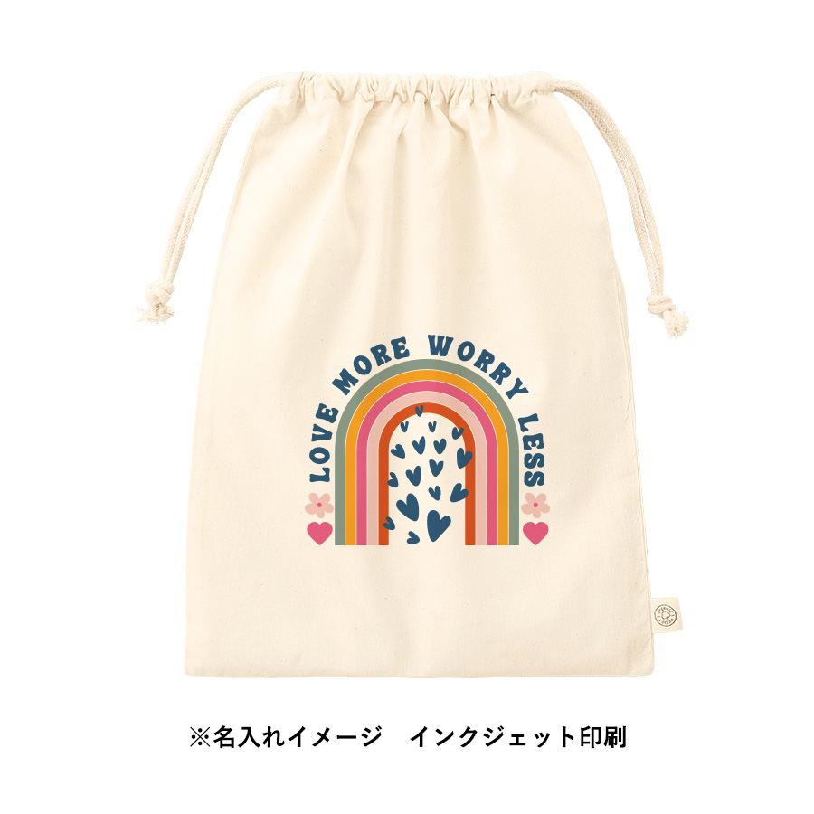 【TR-1285-008】オーガニックコットン巾着(L) ナチュラル - 画像 (8)