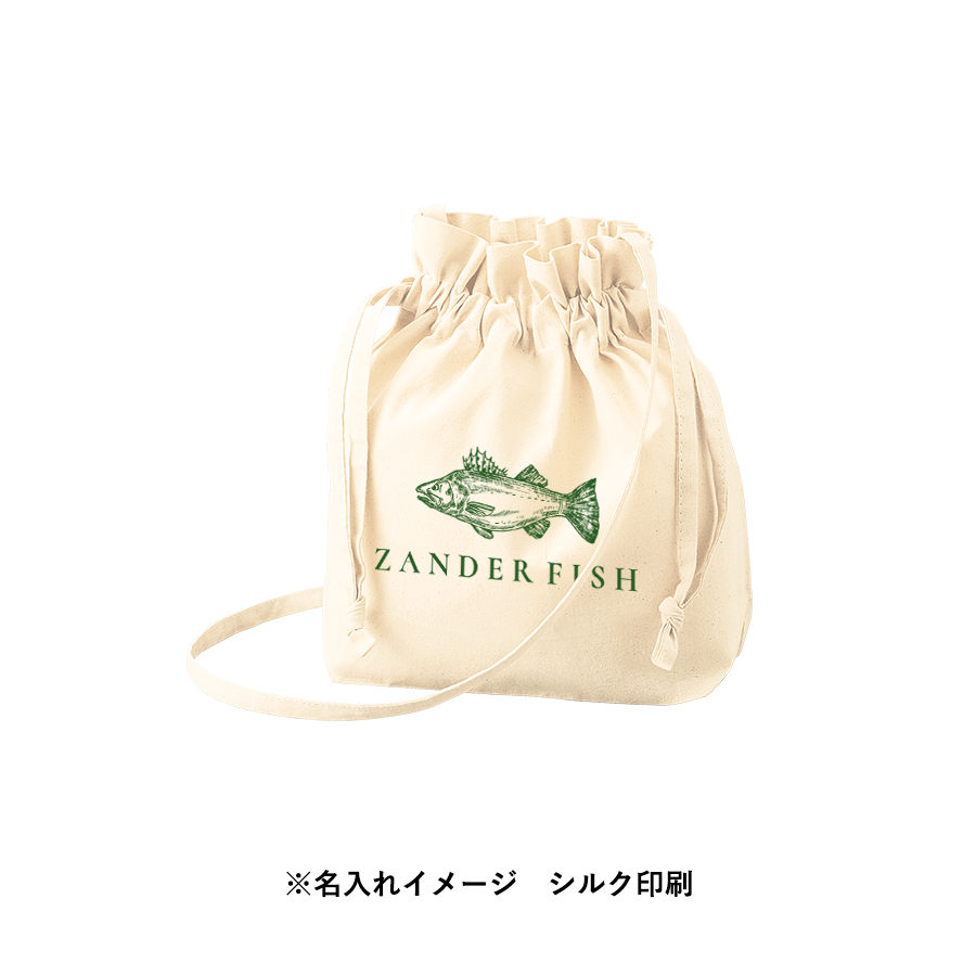 【TR-1300-008】オーガニック厚手コットン巾着ショルダーバッグ ナチュラル - 画像 (5)