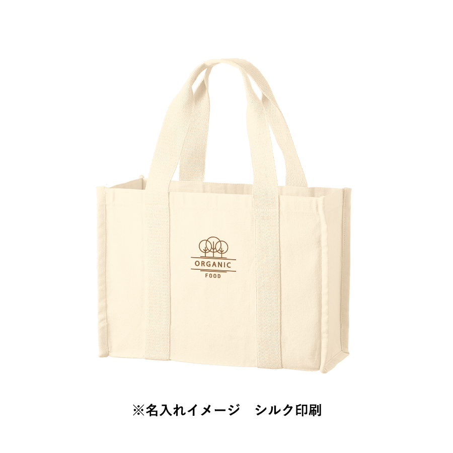 【TR-1303-008】オーガニックコットンキャンバススクエアライントート ナチュラル - 画像 (5)
