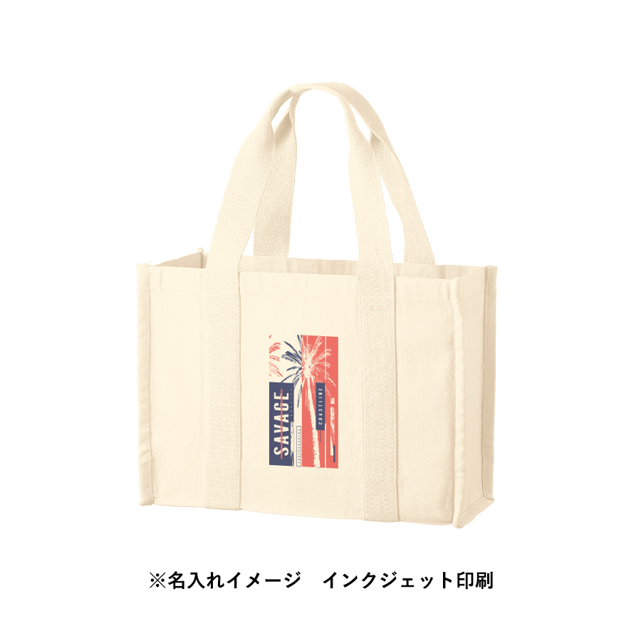 【TR-1303-008】オーガニックコットンキャンバススクエアライントート ナチュラル - 画像 (7)
