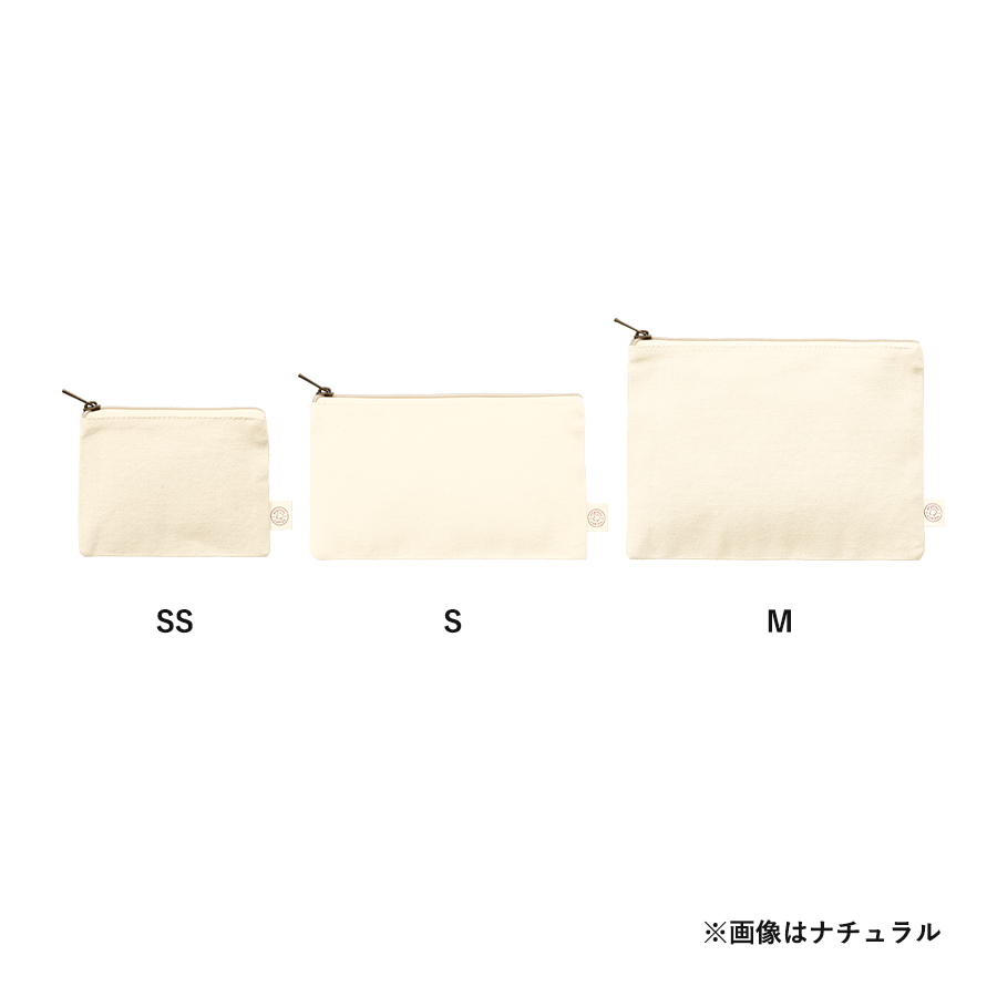 【TR-1306-008】オーガニックコットンキャンバスフラットポーチ(SS) ナチュラル - 画像 (3)