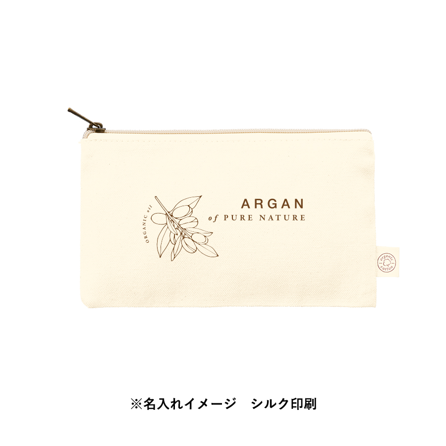【TR-1307-008】オーガニックコットンキャンバスフラットポーチ(S) ナチュラル - 画像 (6)