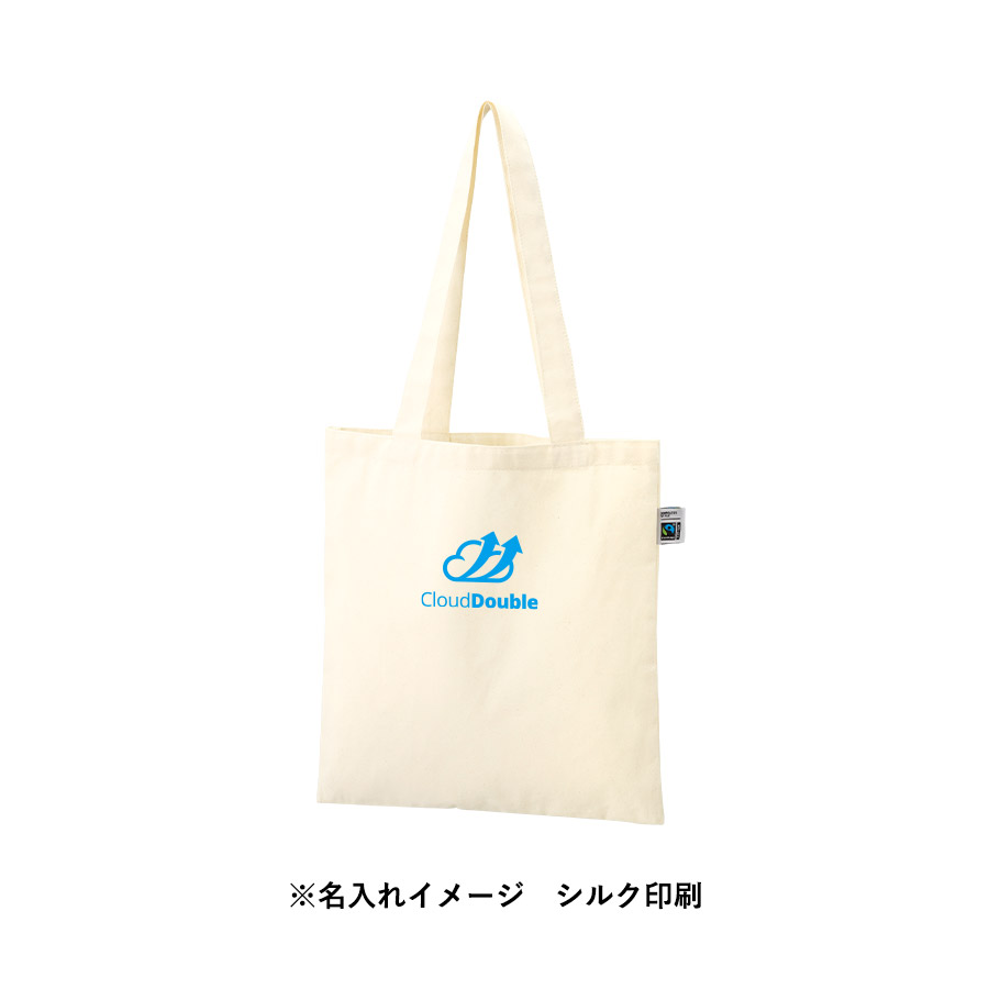【TR-1400-008】フェアトレードコットンカジュアルフラットバッグ(M) ナチュラル - 画像 (8)
