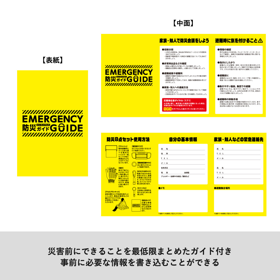 【TS-1682-009】防災緊急8点セット サコッシュタイプ ブラック - 画像 (4)