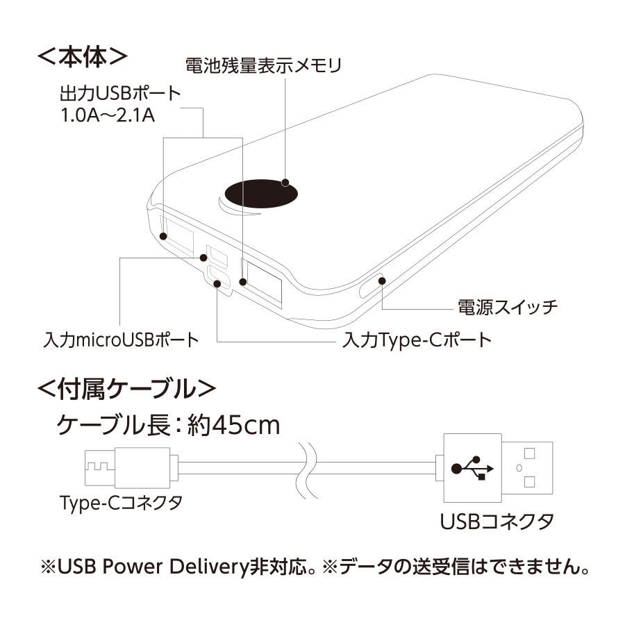 【TS-1685】モバイルチャージャー10000 スムーズ - 画像 (4)