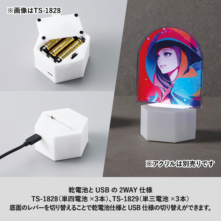 【TS-1829】【アウトレット】ライティングスタンドラージ 六角(アクリル板対応) - 画像 (7)