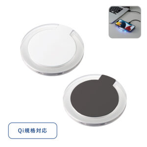【TS-1832】クリアワイヤレス充電器 ラウンド 5W