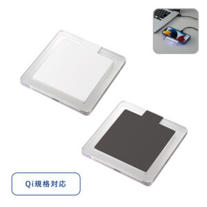 【TS-1833】クリアワイヤレス充電器 スクエア 5W