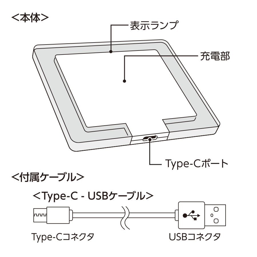 【TS-1833】クリアワイヤレス充電器 スクエア 5W - 画像 (4)