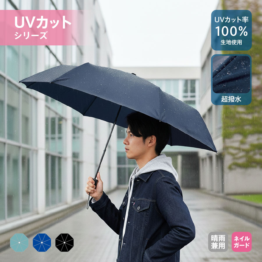 【TU-0022】ひと振り雨粒サラッとUV折りたたみ傘 - 画像 (2)